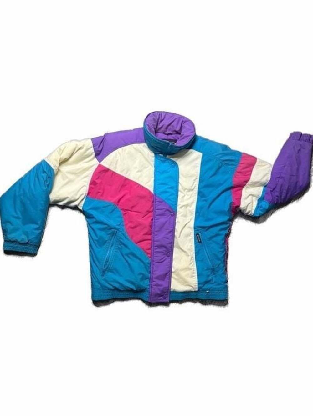 Vintage Aspen Colorblock Geometric Ski Jacket Size L